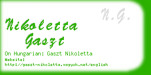 nikoletta gaszt business card